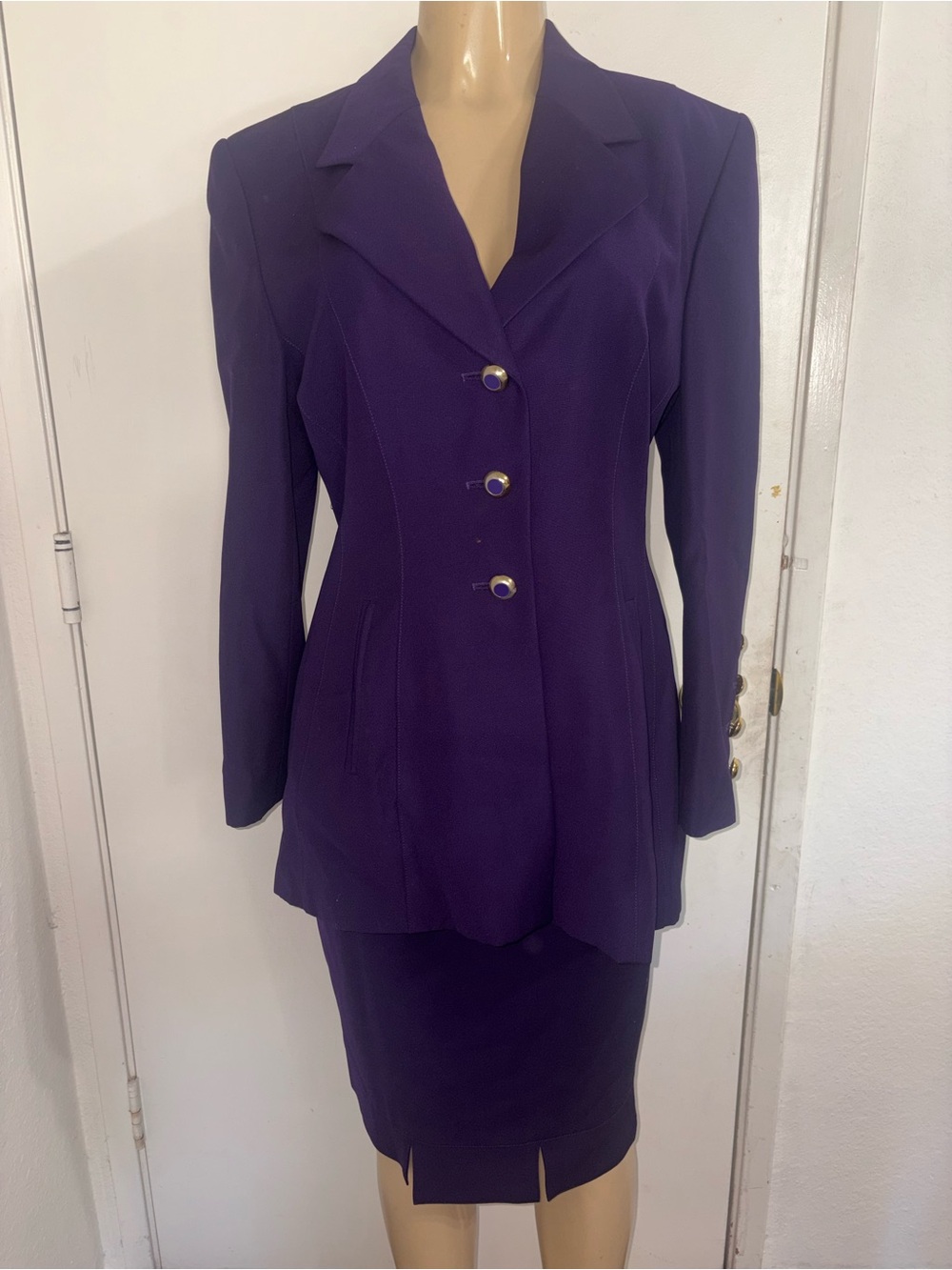 Escada Deep Purple Structured Blazer Jacket